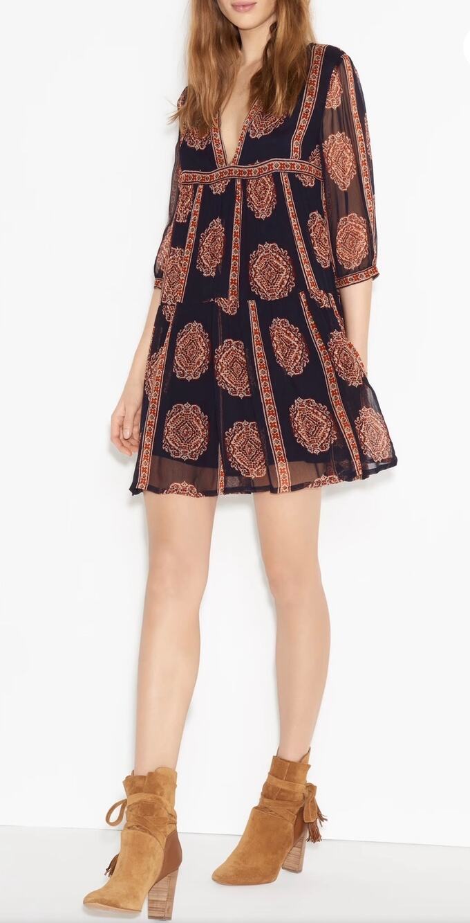 ba&sh Kingston Dress Women’s US 4 Boho Ethnic Print